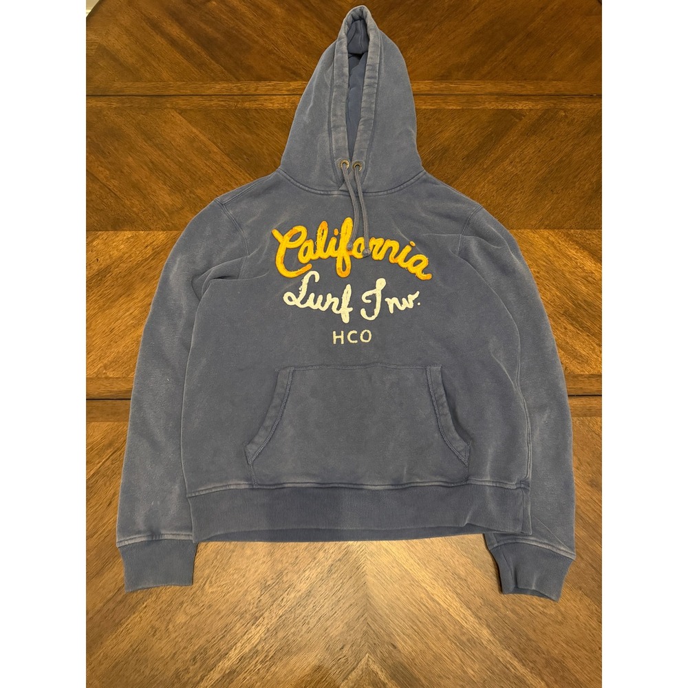 Hollister California Surf Inc Hoodie Blue Graphic Sweatshirt Medium Limited Ed